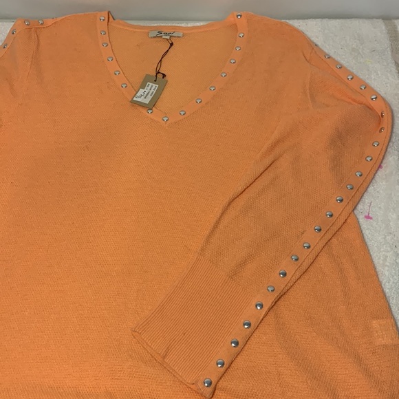 Sogi sweater NWT tangerine S Small tunic beaded - Picture 6 of 6